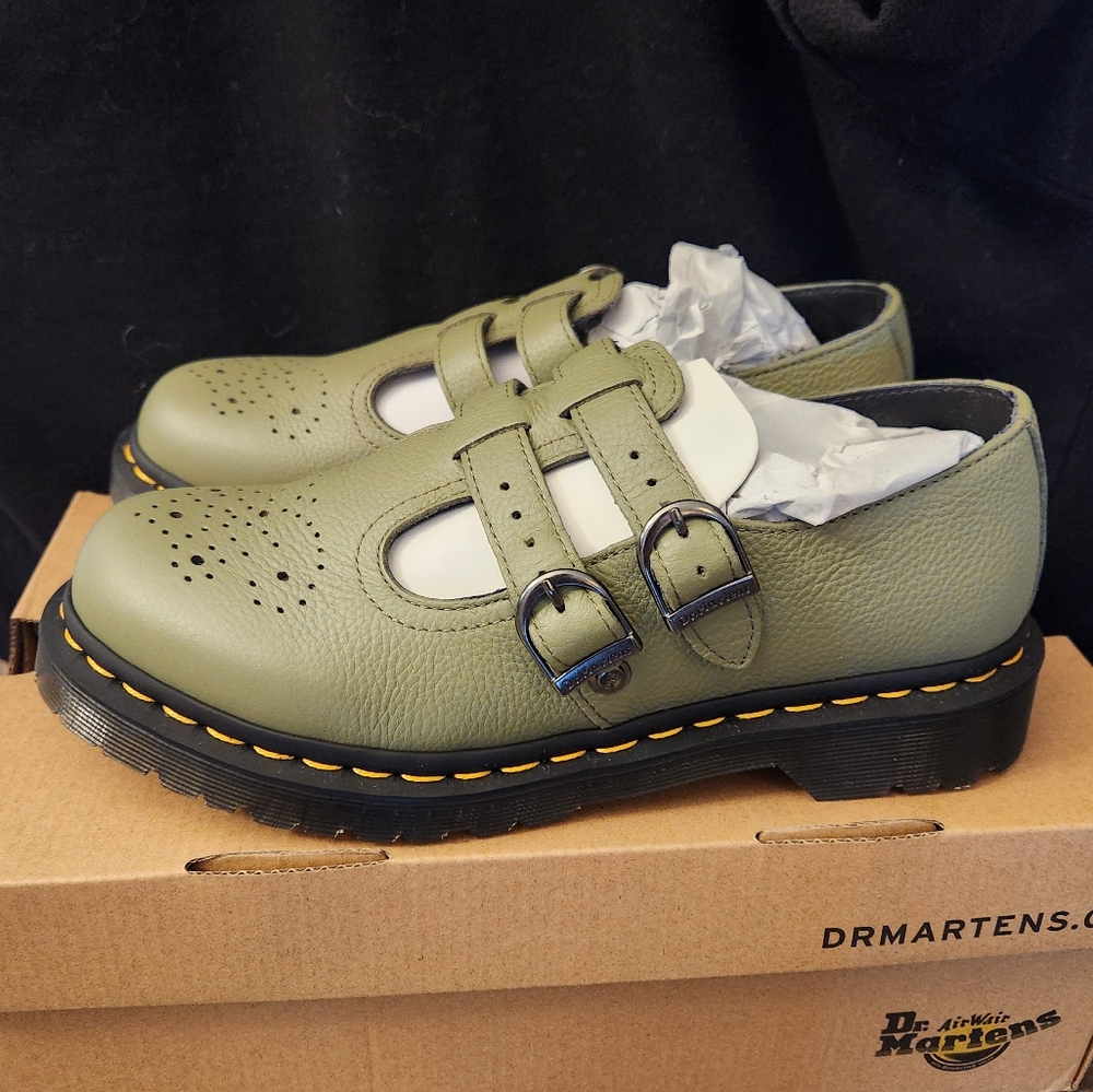 Dr. Martens Olive Green Mary Janes